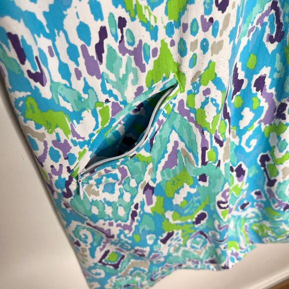 Ibkul Short Sleeve Dress Womens Small Blue Quarter Zip Sun Protectant Pockets - Picture 9 of 11